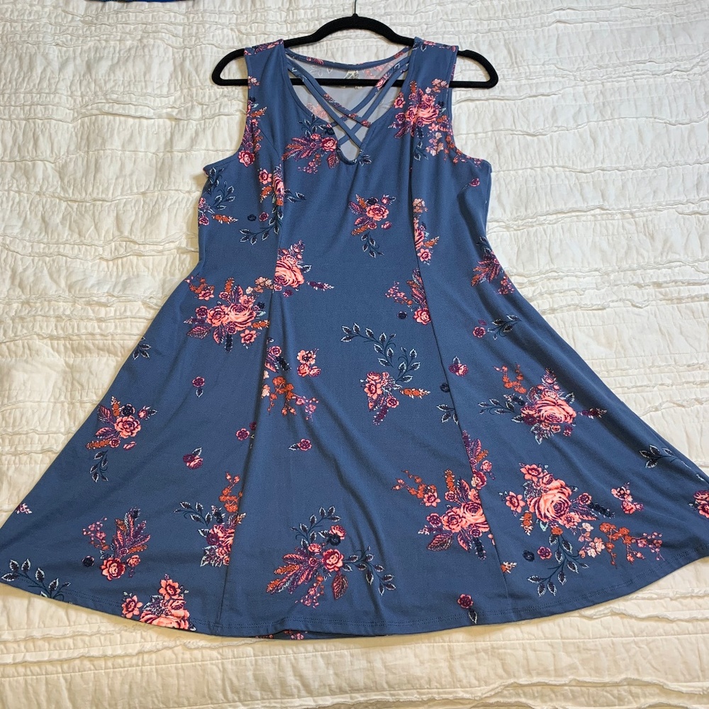 BLUE FLORAL DRESS